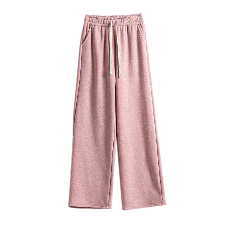 A WJ9828简约有型 潮范糯米裤！针织内毛绒直筒阔腿长裤