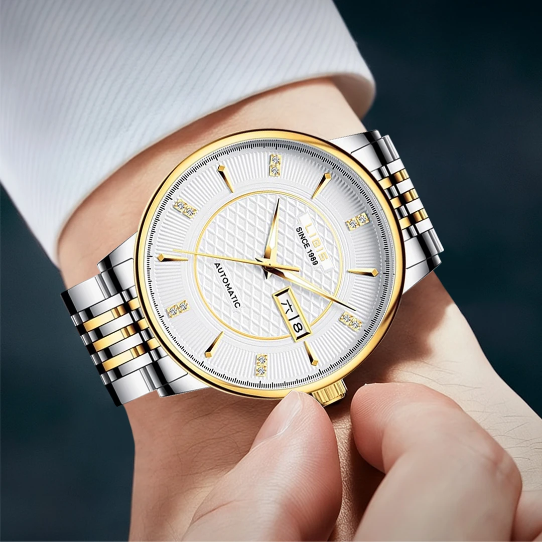 当天发1官方正品双日历带钻功能手表夜光高端机械腕表