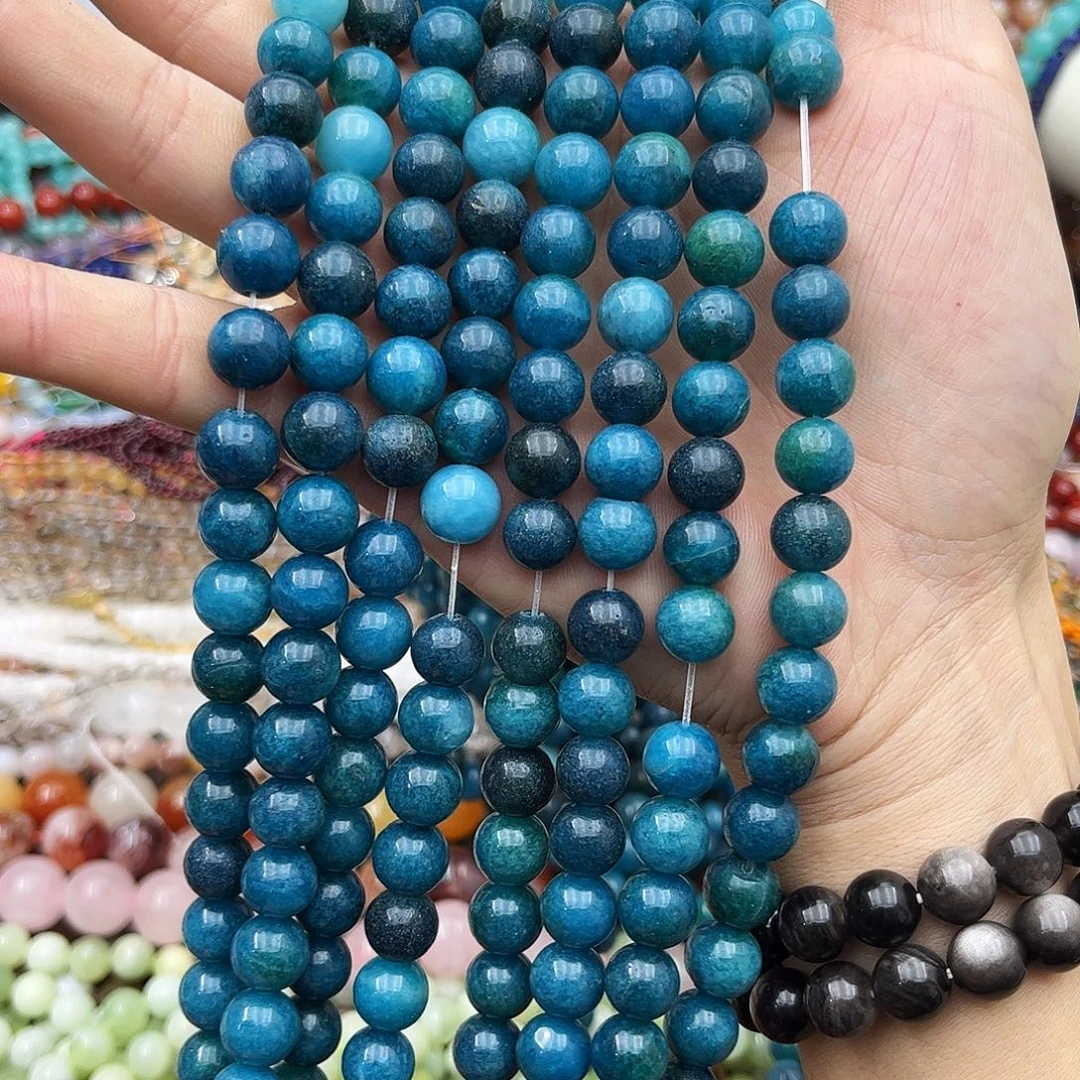 玛瑙/玉髓未镶嵌珠宝半成品k10蓝磷灰两条