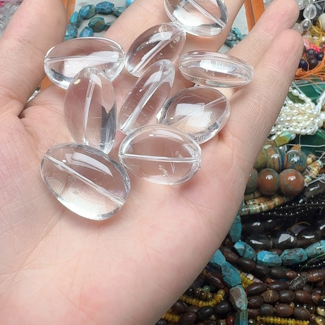 玛瑙/玉髓合金珠宝半成品一颗19mm白水晶