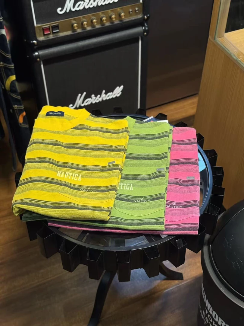 NAU TI *A 过个五彩缤纷的夏天！水洗感条纹T 轻薄舒适的竹节棉