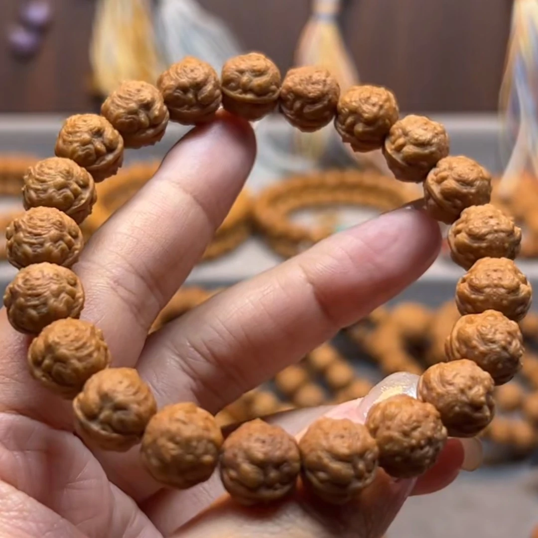 【蝉王】猴头核桃精工雕刻文玩手串11+