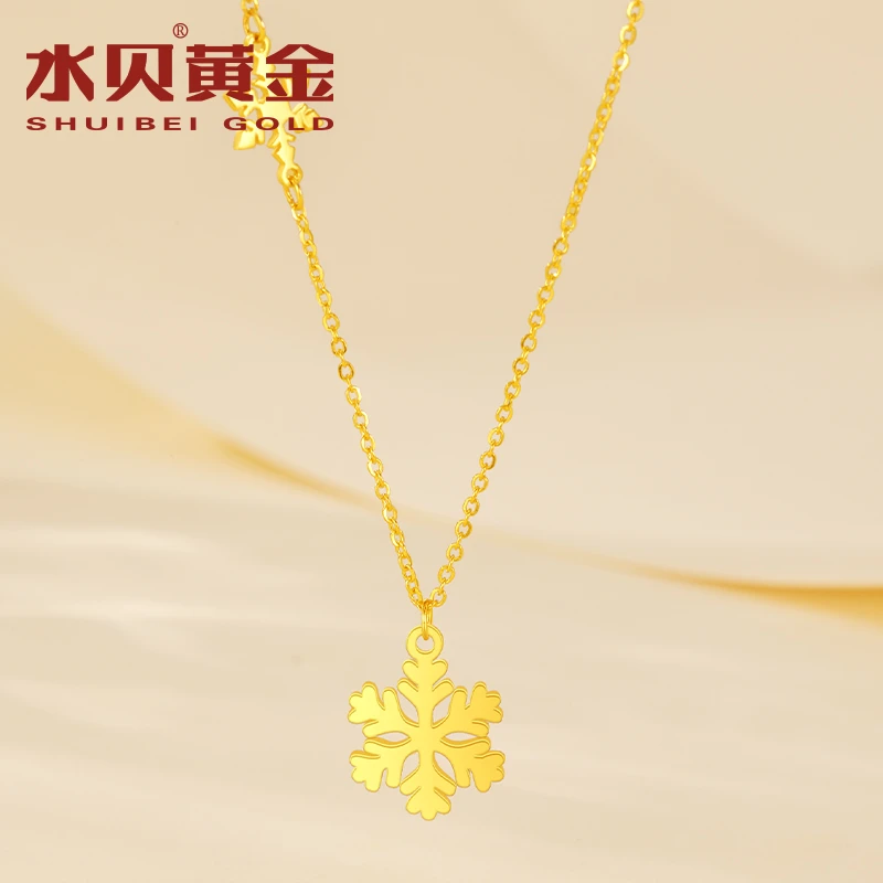 【水贝黄金】足金雪花黄金套链