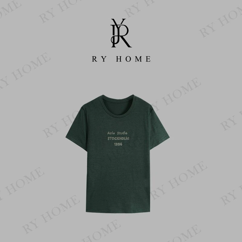 【容雨RYHOME】麻料字母刺绣短袖T恤252T2035