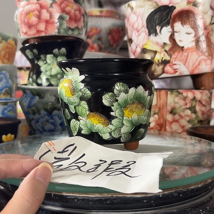 景德镇手绘花盆 满38包邮