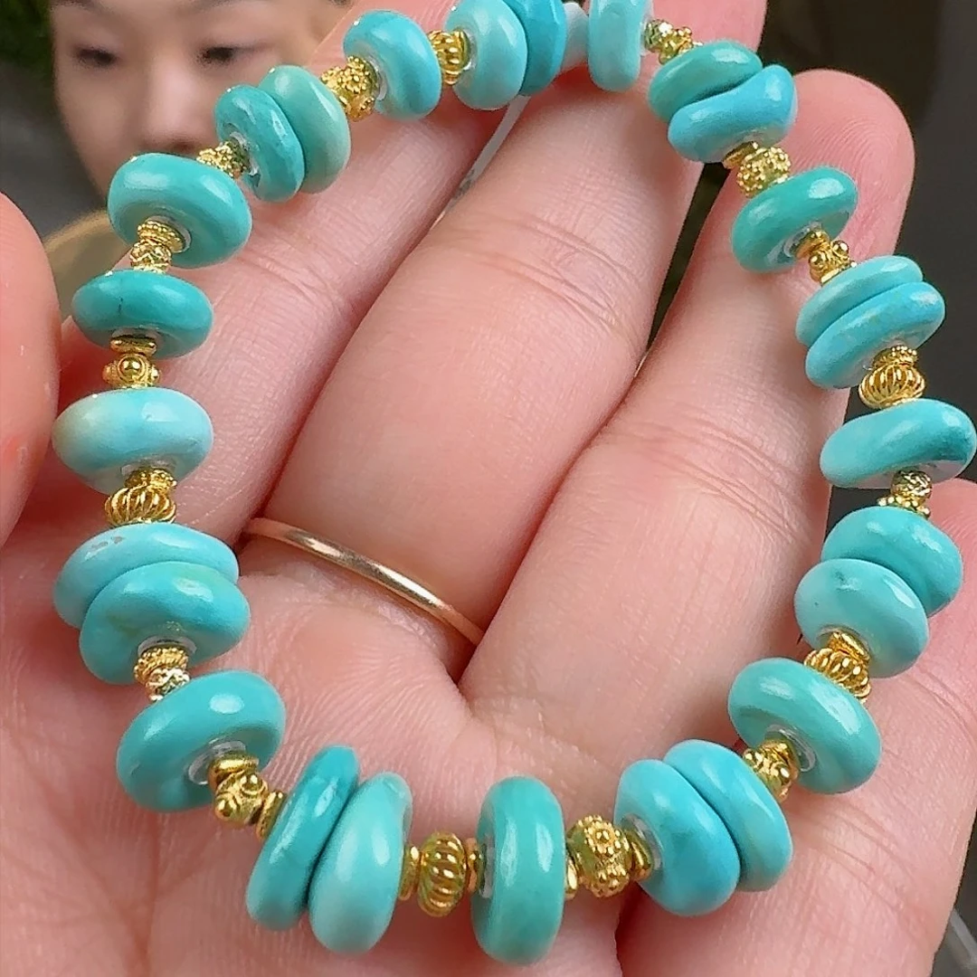 绿松石珠宝奇石18K金镶嵌