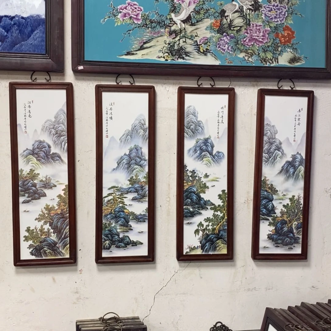 瓷片80*28*4景德镇瓷板画柴窑烧制