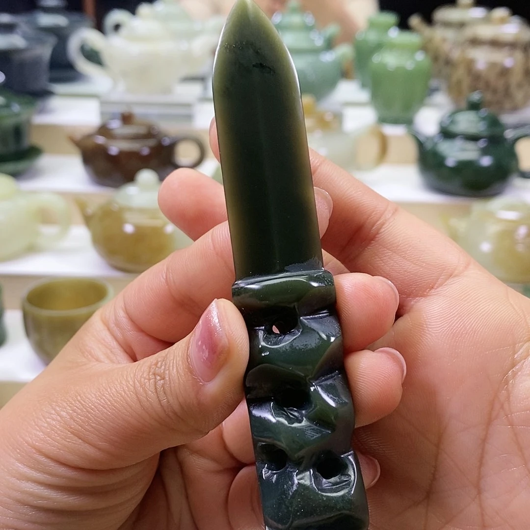 和田玉茶刀未镶嵌