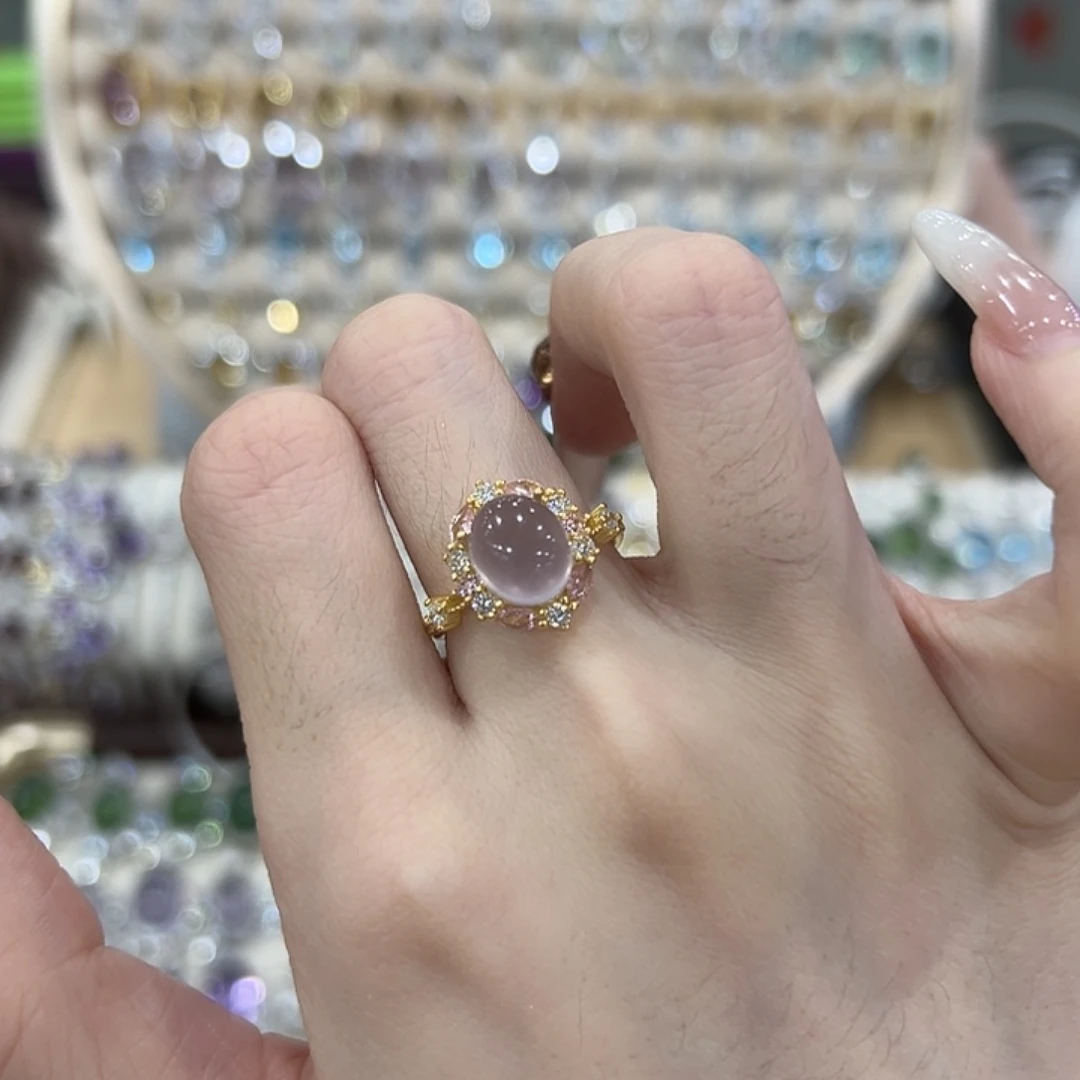 银S925镶嵌萤石戒指