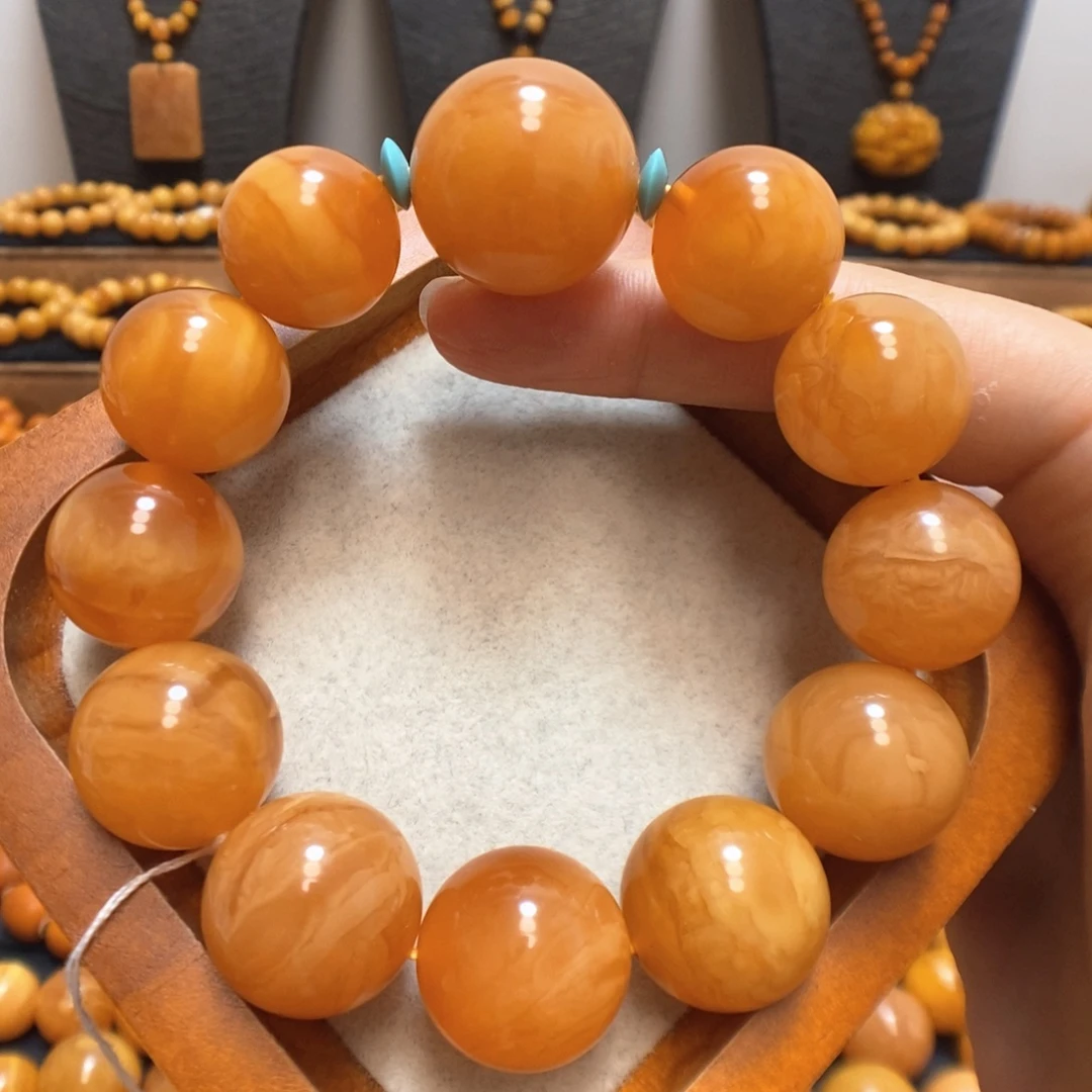 未镶嵌蜜蜡手串蜜蜡