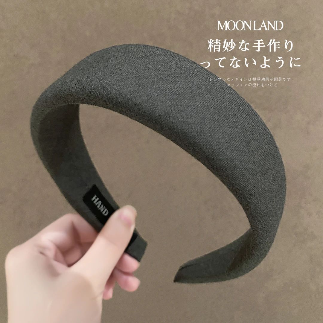 复古高级感宽边布艺发箍高颅顶洋气时尚发卡日常外戴洗脸压发头箍