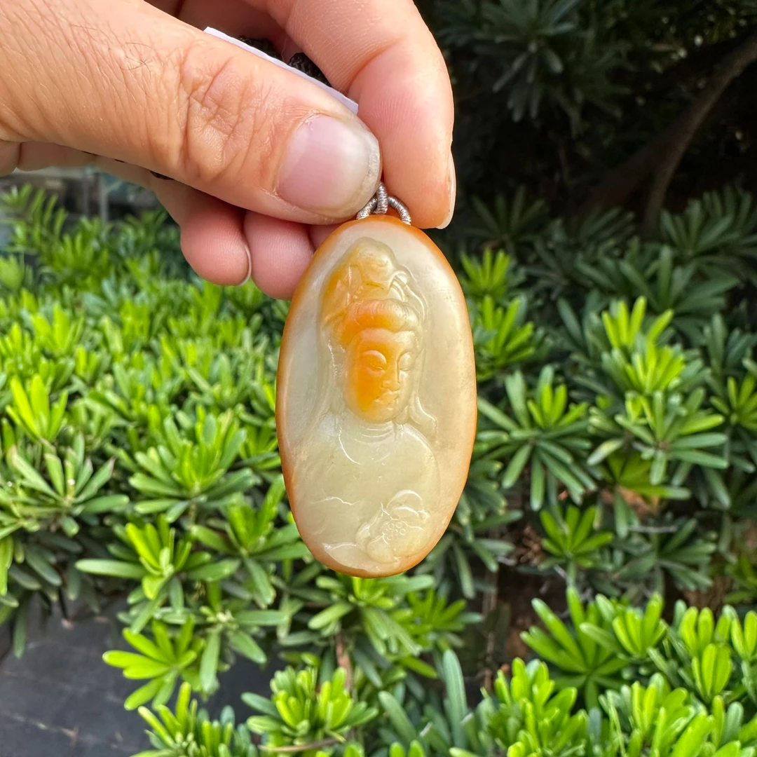 和田玉籽观音苏工雕工50尺寸