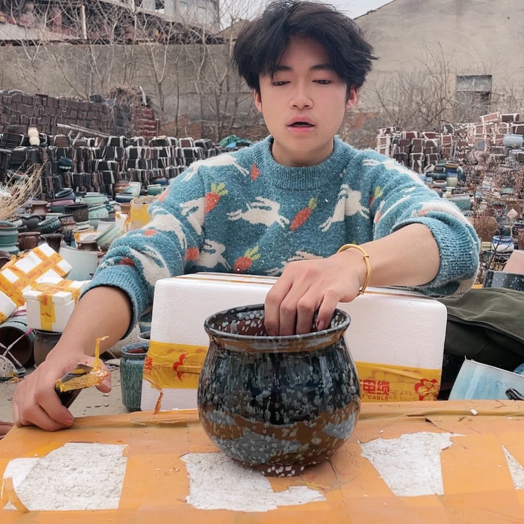 红陶宜兴紫砂花盆