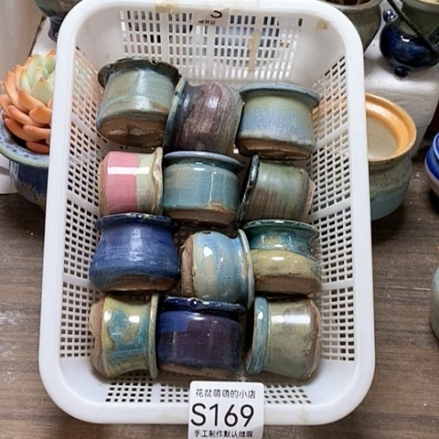 紫砂花盆169微瑕品口径3到4左右