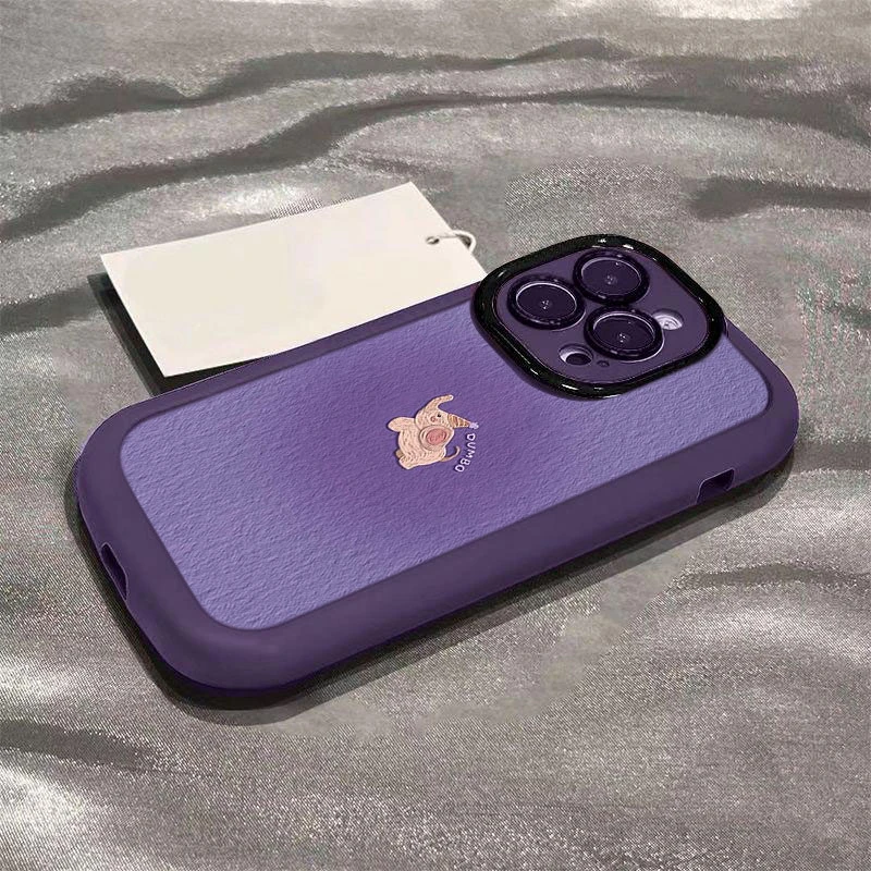 紫色小象适用iphone16promax苹果15/14P手机壳泡芙13p/12/11全包