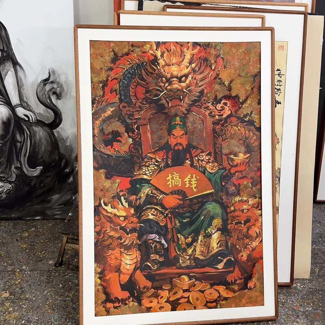 龙***下丙烯画嗯！卖价低一点可以