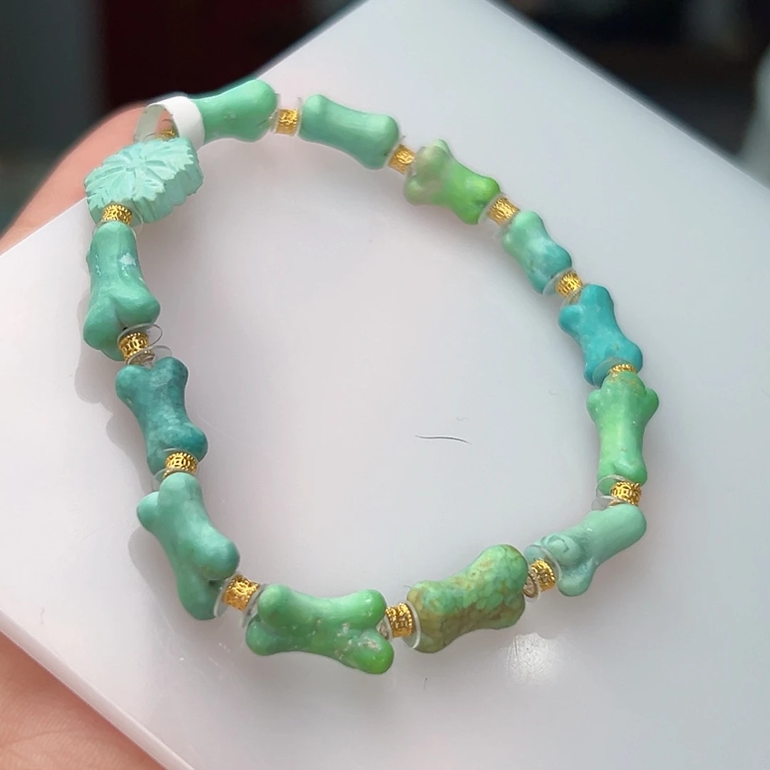 绿松石珠宝奇石18K金镶嵌