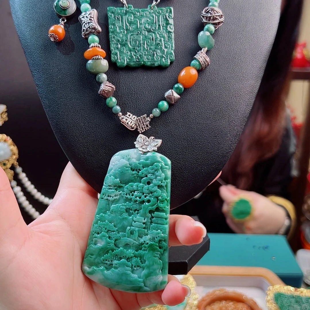 ****多925银珐琅锦钰设计项链