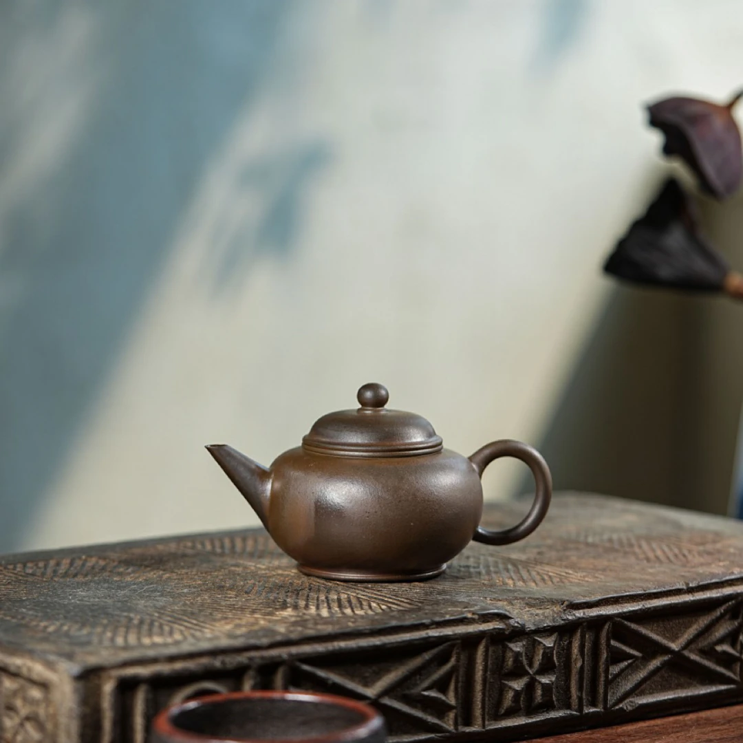 水平 紫砂壶 朱泥 柴烧 150cc