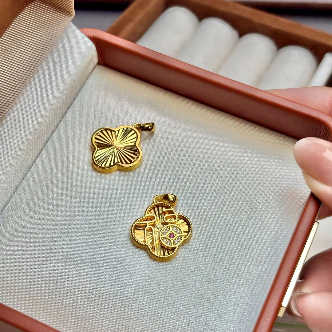 11826点钻镭射小福四叶草吊坠（不带链子）