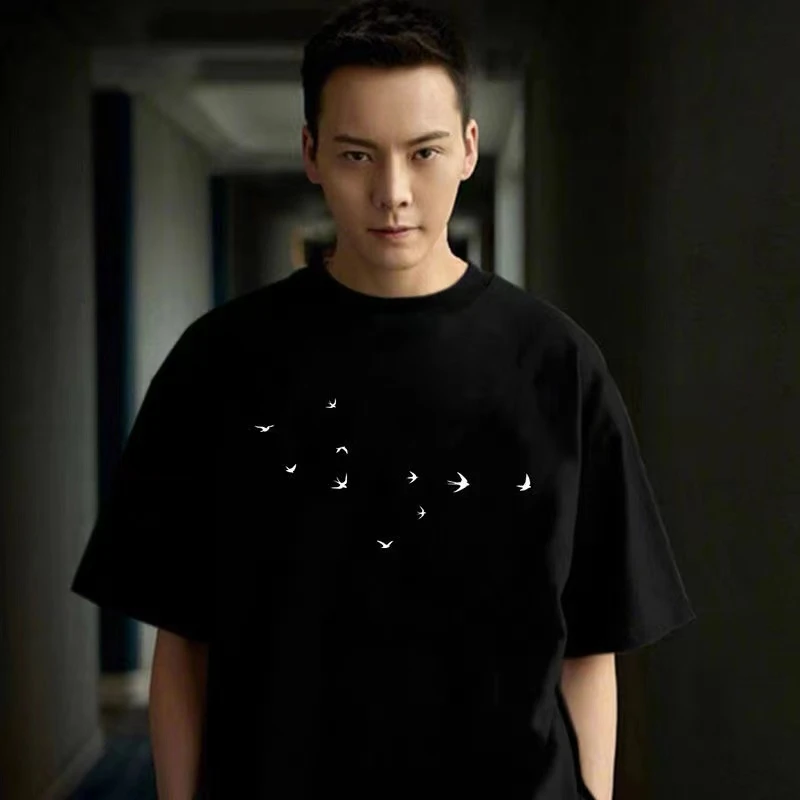 百搭半袖休闲基础大众T恤潮流上衣印花常规夏季网红短袖轻奢