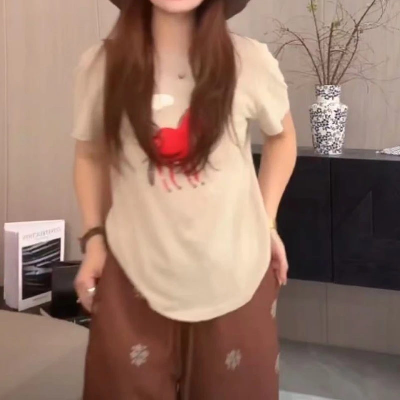 2025新款夏季圆领短袖简约显瘦女式T恤LK2502720