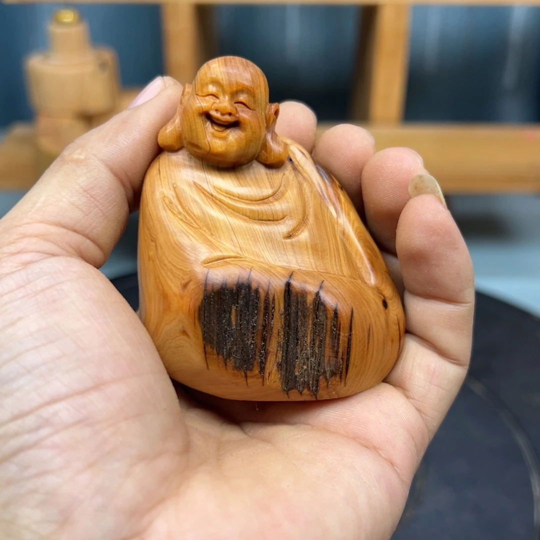 才***程木崖柏木摆件手把件