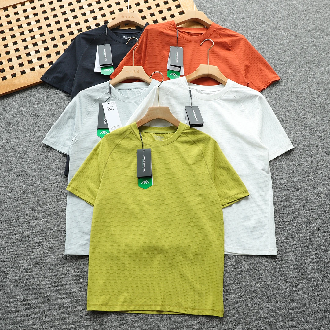 意单 户外全身网眼孔透气 速干男女休闲运动短袖T恤