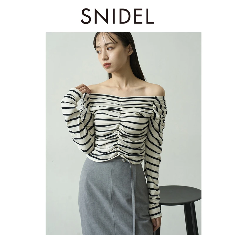 SNIDEL2025春夏新品温柔气质露肩上衣SWCT251149