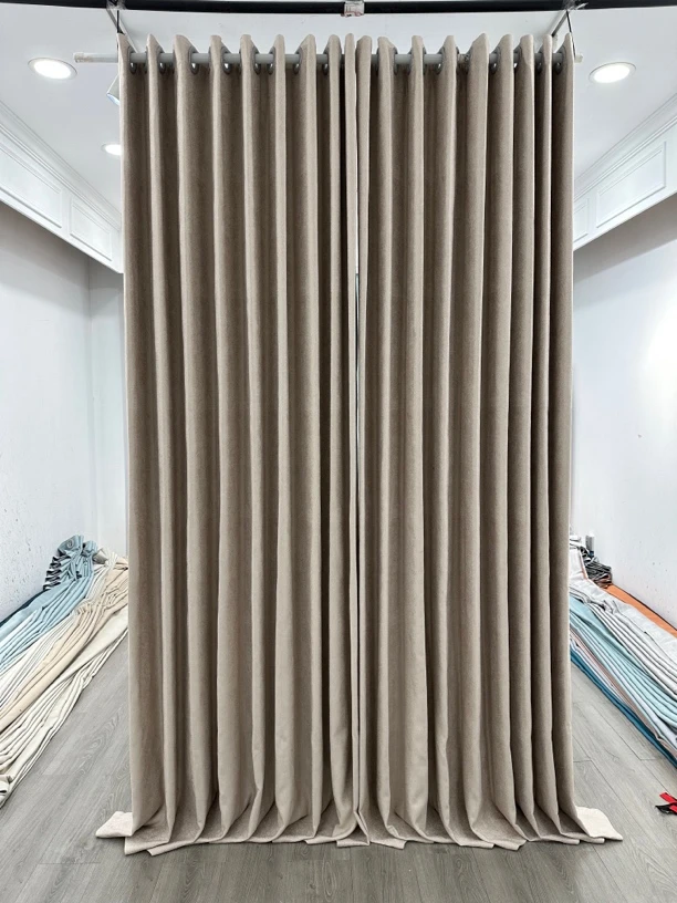 新款暗纹提花雪尼尔：杏仁奶茶（成品窗帘）