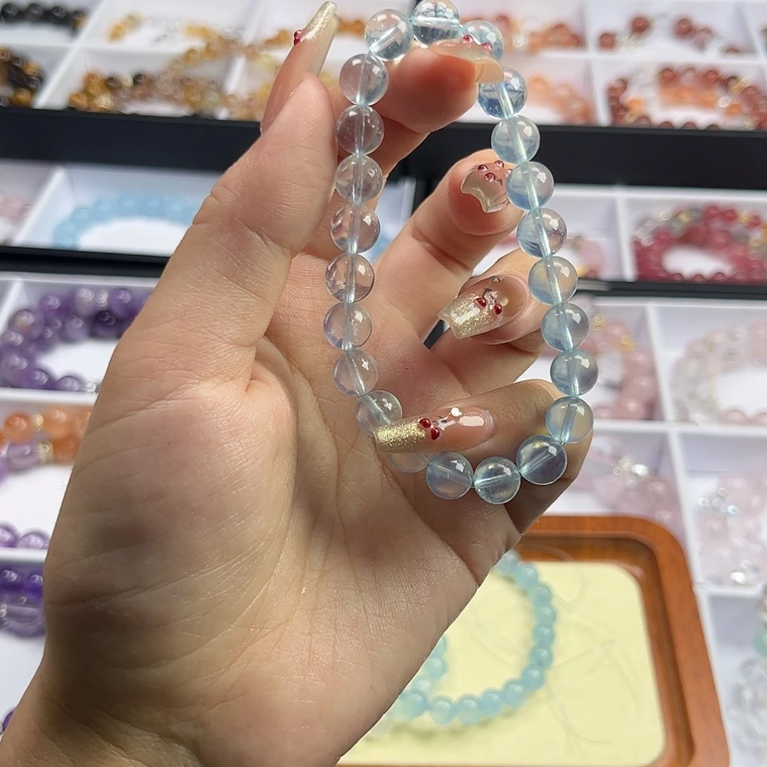 海蓝宝石手串未镶嵌小***.