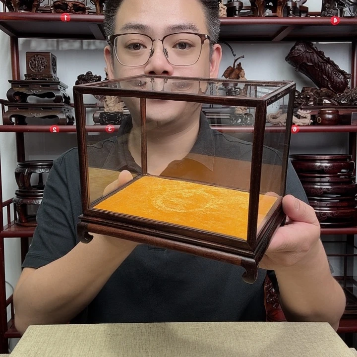 大红酸枝工艺品底座