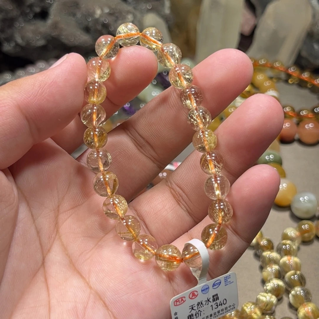未镶嵌水晶手串金发晶