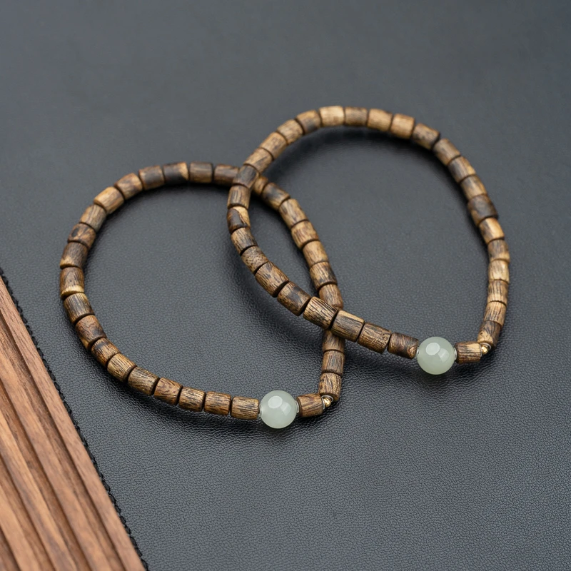 沉香【18K】海南绿奇随形单圈手串【多样性发其一】