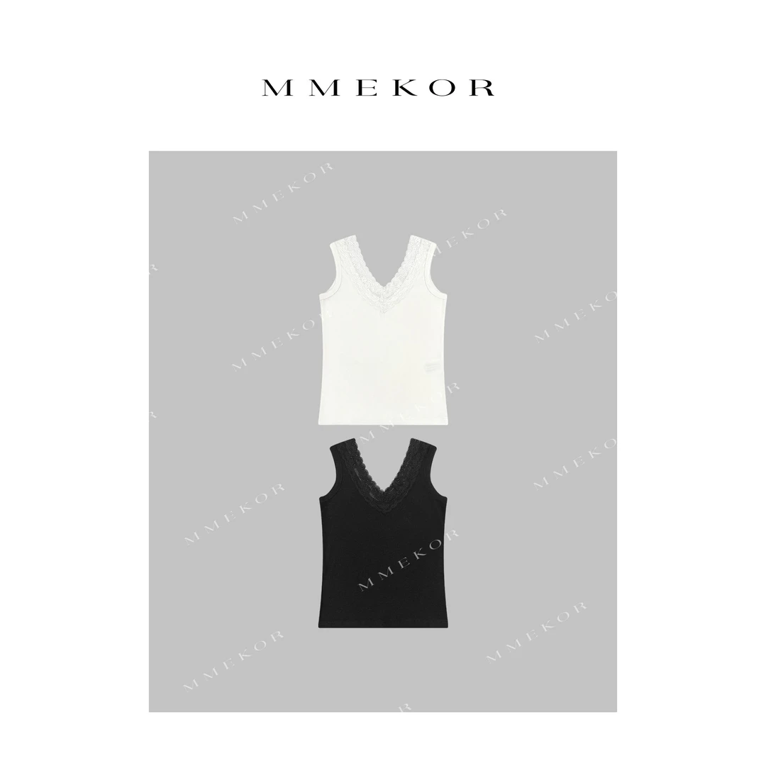 MMEKOR“坠入蕾丝”背心 2025新款千金玛德琳百搭上衣 89537