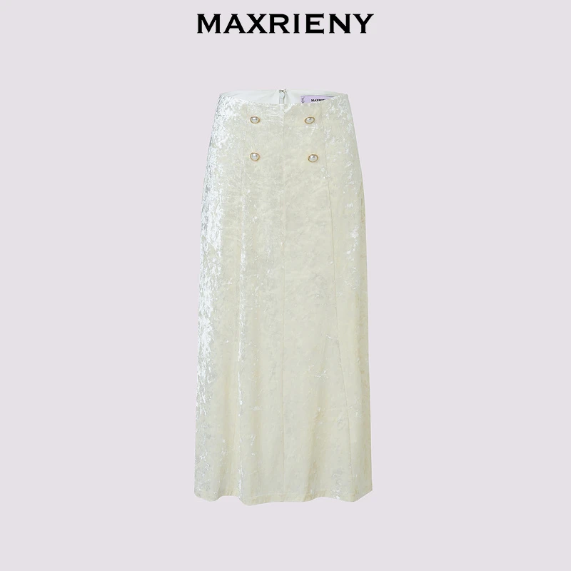 【达人专属】MAXRIENY新款宫廷风丝绒鱼尾半裙
