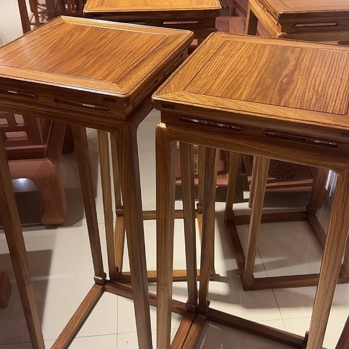 木刺猬紫檀木复刻明式花几1对106高