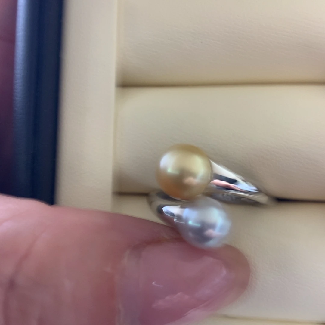 银S925镶嵌海水珍珠戒指