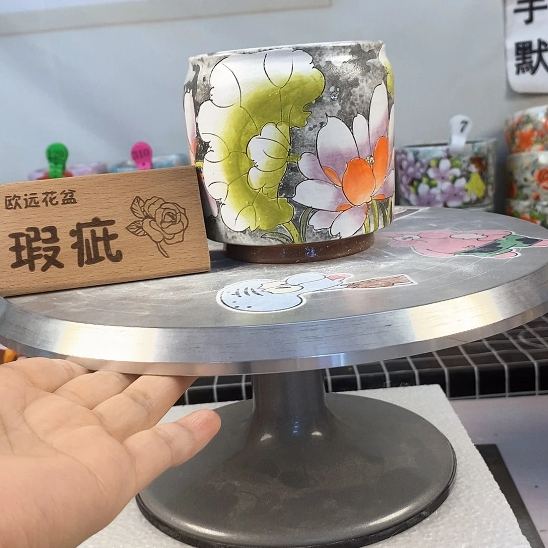 花盆紫砂红陶手绘花盆