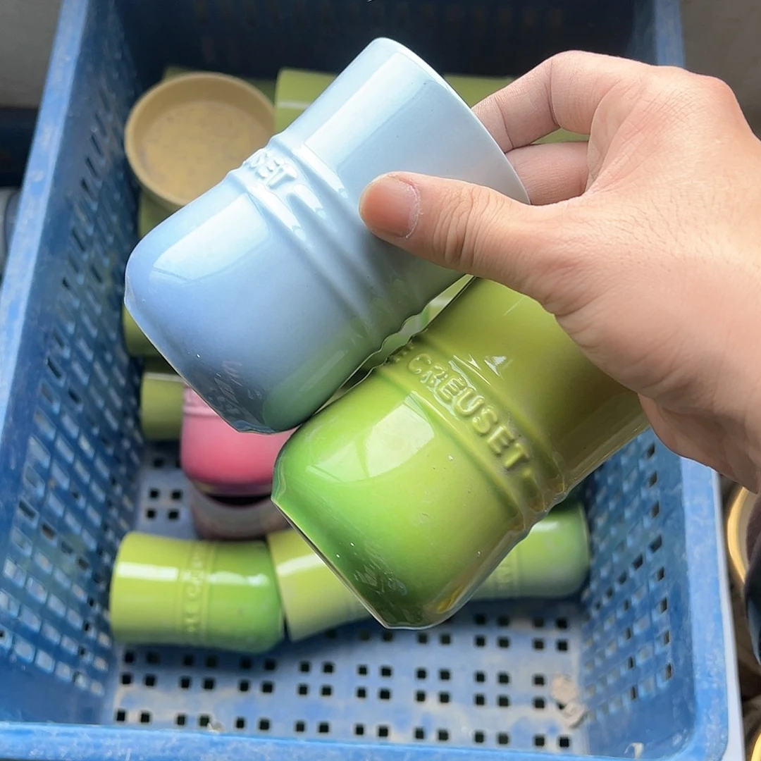 陶瓷 微 小收腰杯 天蓝 果绿