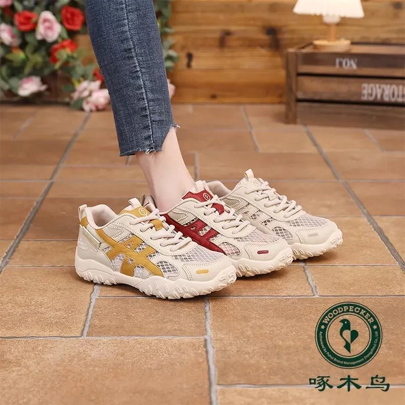 【啄木鸟】女鞋夏季新款网面透气时尚百搭软底轻便跑步运动鞋女