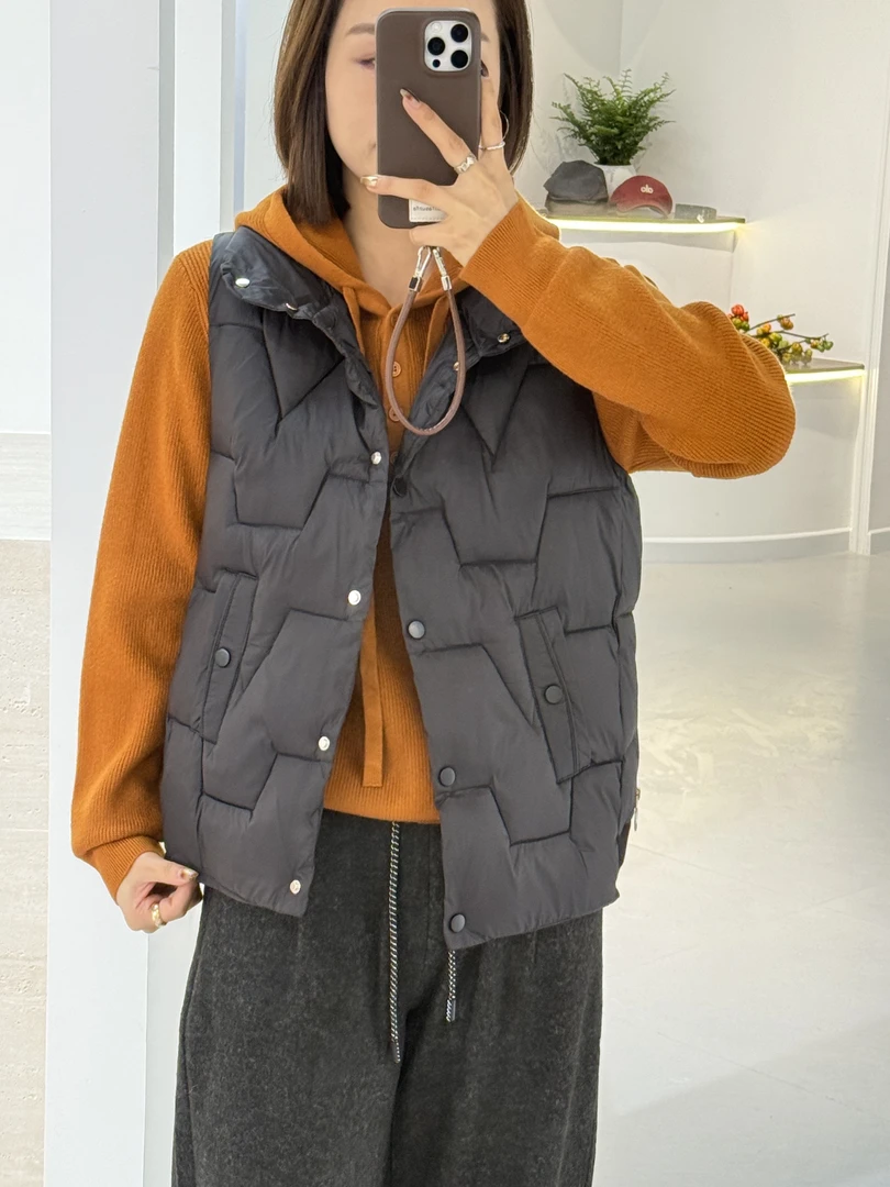 背心马甲棉服外套秋冬女士百搭时尚马夹马甲加厚显瘦短款保暖立领