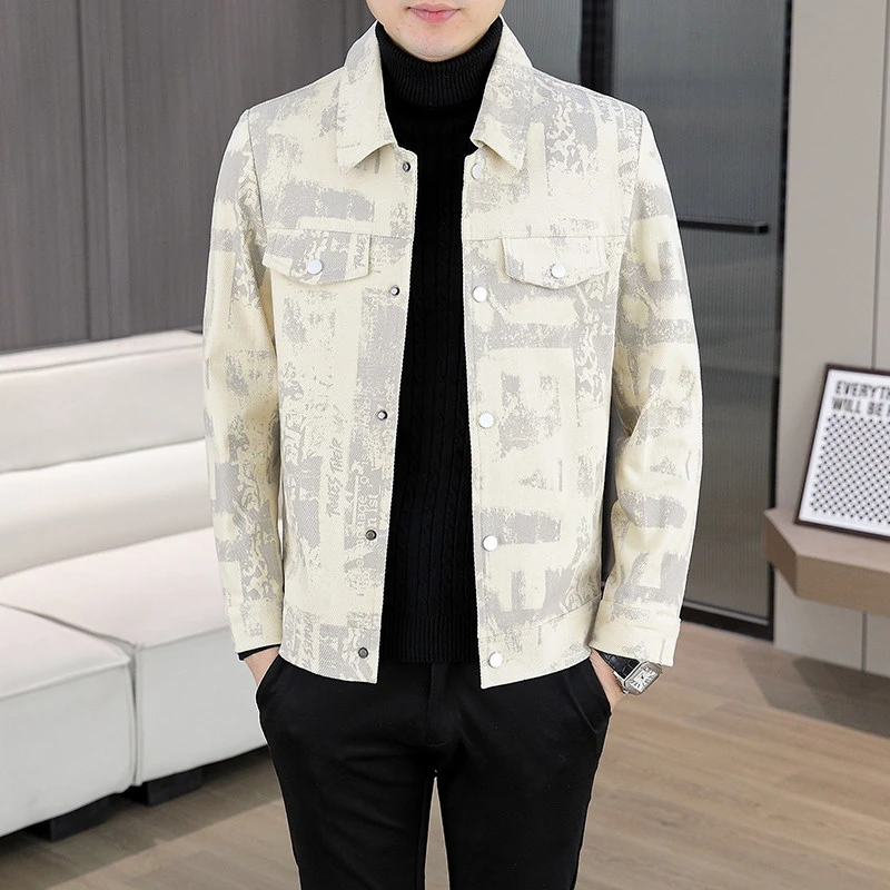 翻领外套男春秋季2025新款工装夹克男潮牌青年高级感潮流休闲衣服