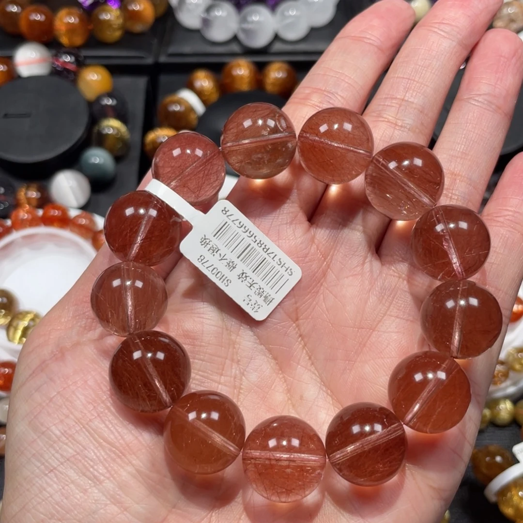 未镶嵌手链水晶红发16mm