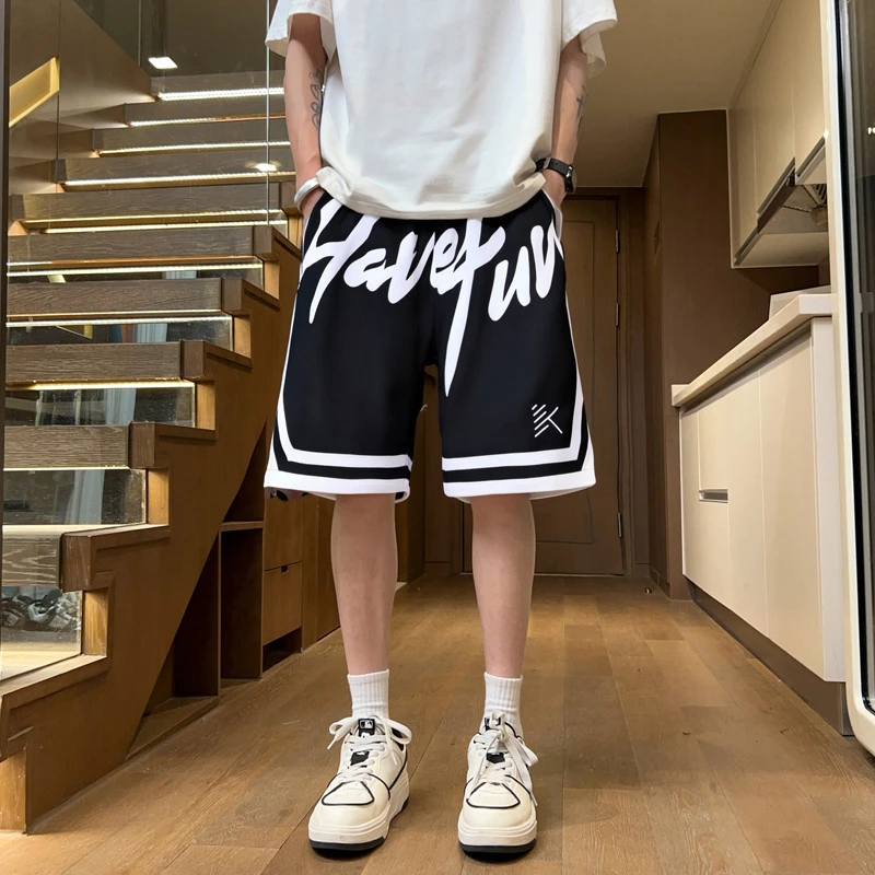 青少年学生薄款篮球速干透气男潮流韩版百搭系带美式短裤吸湿排汗