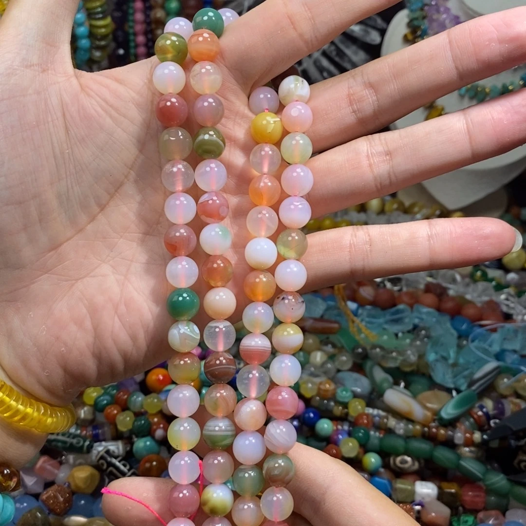未镶嵌，盐源玛瑙10mm，石英质玉