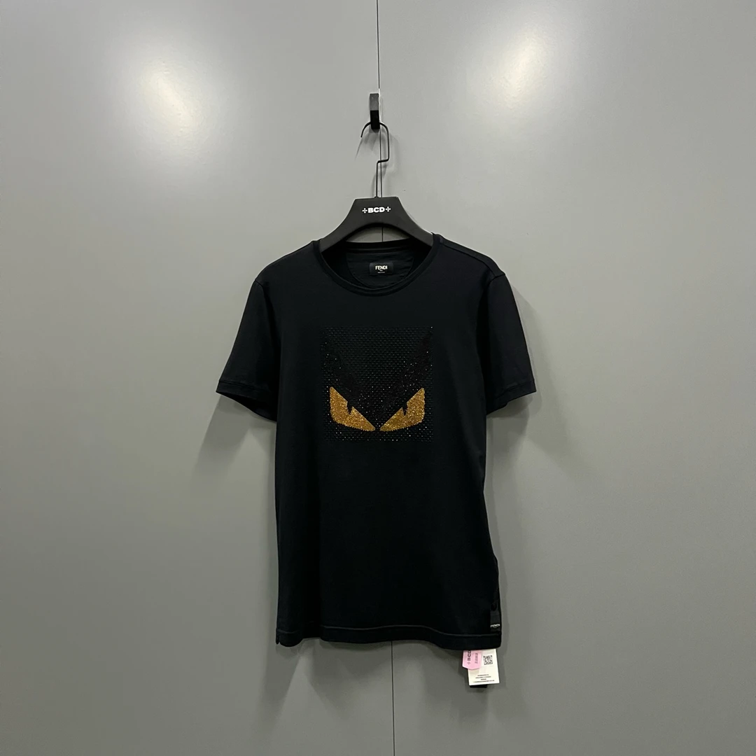 95新 FENDI/芬迪 FENDI 芬迪 小怪兽水钻短袖 48码/95新