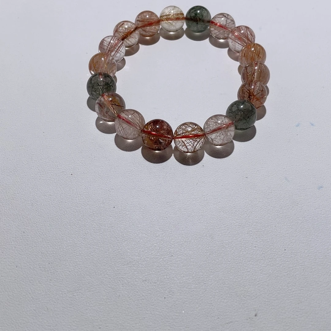 水晶手串未镶嵌彩发晶