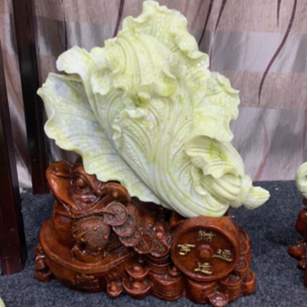 35厘米长白菜纯手工雕刻玄关办公室客厅摆件