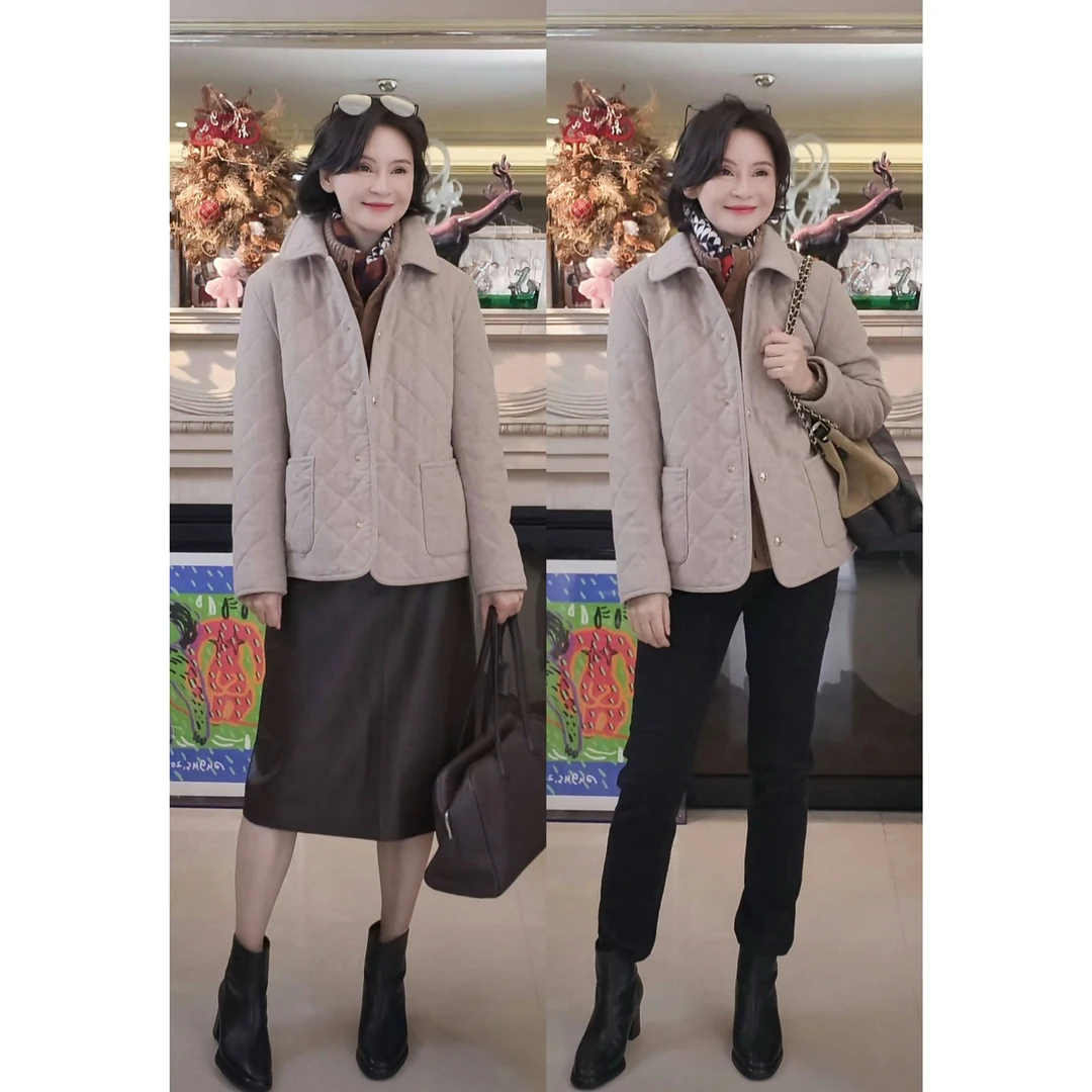 我是摩羯BBR菱格棉服 丹毛集团100支绵羊毛桑蚕丝色织格纹冬外套